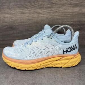 HOKA Clifton 8 Running Sneakers Womens Size 6.5 Blue Orange One One